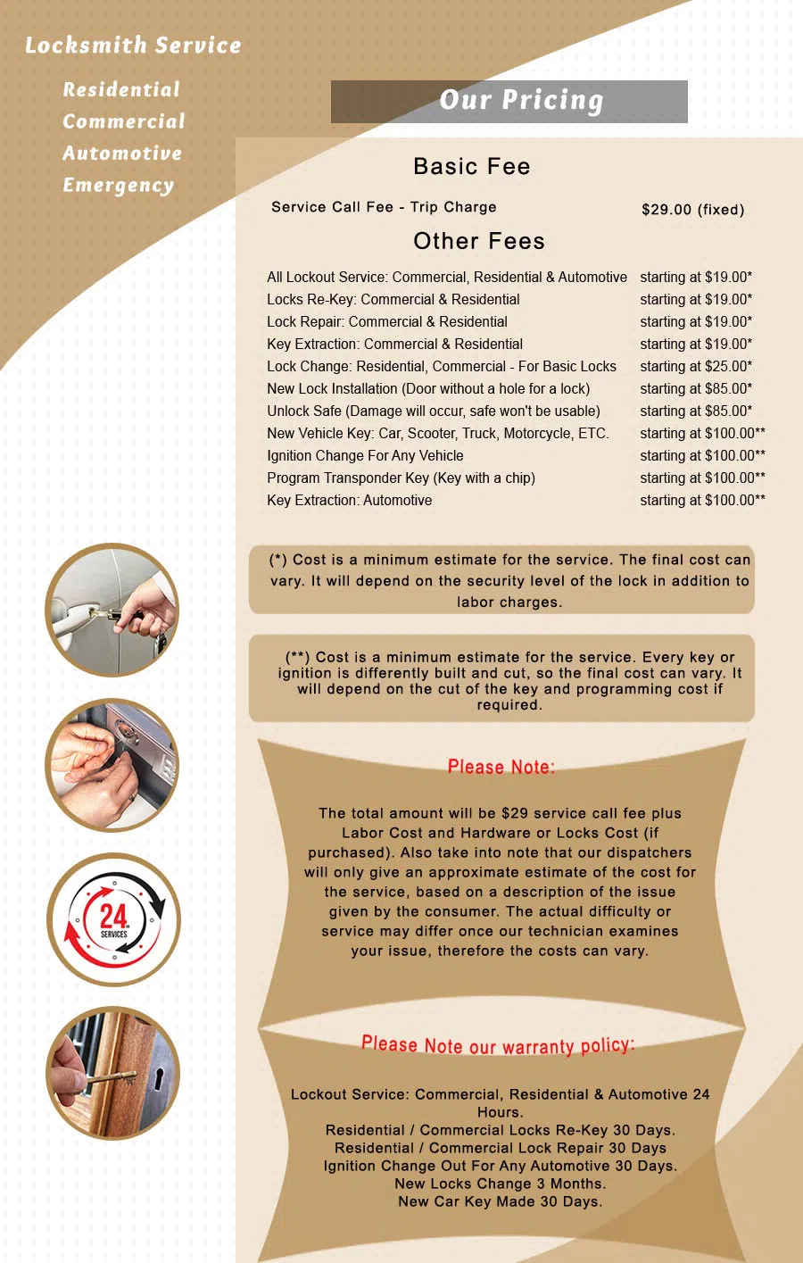 Hickory Hills Locksmith Store, Hickory Hills, IL 708-297-9175 - price-list